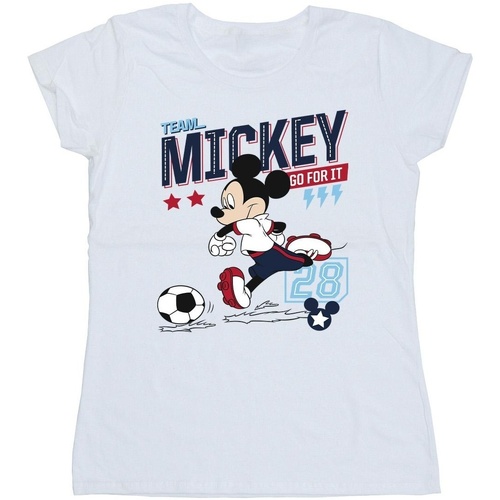Vêtements Femme T-shirts manches longues Disney Mickey Mouse Team Mickey Football Blanc