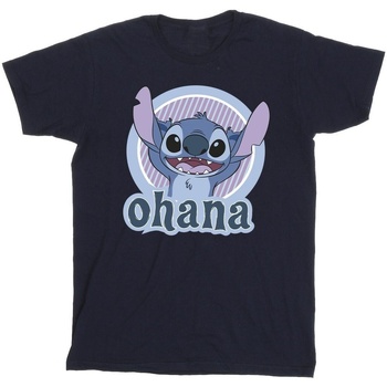 Vêtements Homme T-shirts manches longues Disney Lilo And Stitch Ohana Circle Bleu