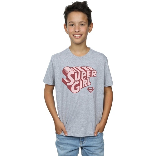 Vêtements Garçon T-shirts manches courtes Dc Comics Supergirl Retro Logo Gris