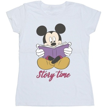 Vêtements Femme T-shirts manches longues Disney Mickey Mouse Story Time Blanc