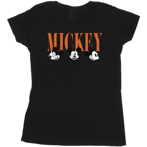Vêtements Femme T-shirts manches longues Disney Mickey Mouse Faces Noir