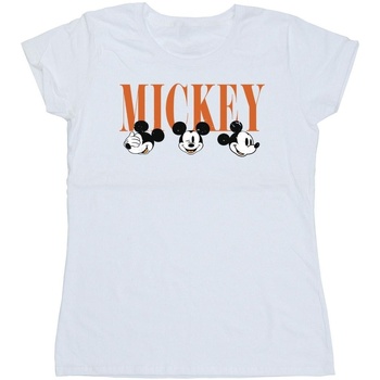 Vêtements Femme T-shirts manches longues Disney Mickey Mouse Faces Blanc