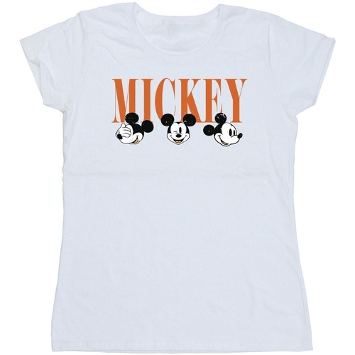 Vêtements Femme T-shirts manches longues Disney Mickey Mouse Faces Blanc