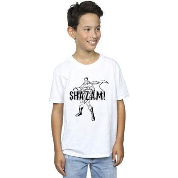 Vêtements Garçon T-shirts manches courtes Dc Comics Shazam Outline Blanc