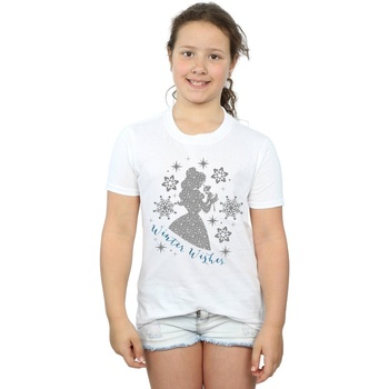 Vêtements Fille T-shirts manches longues Disney Belle Winter Silhouette Blanc