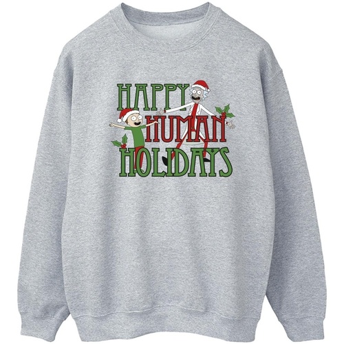 Vêtements Femme Sweats Rick And Morty Happy Human Holidays Gris