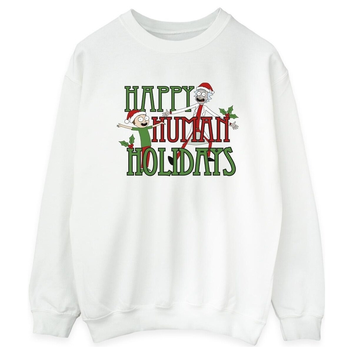 Vêtements Femme Sweats Rick And Morty Happy Human Holidays Blanc