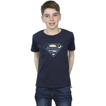 Vêtements Garçon T-shirts manches courtes Dc Comics Superman Indigo Blue Logo Bleu