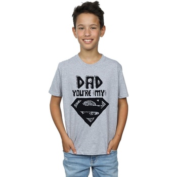 Vêtements Garçon T-shirts manches courtes Dc Comics Superman Super Dad Gris