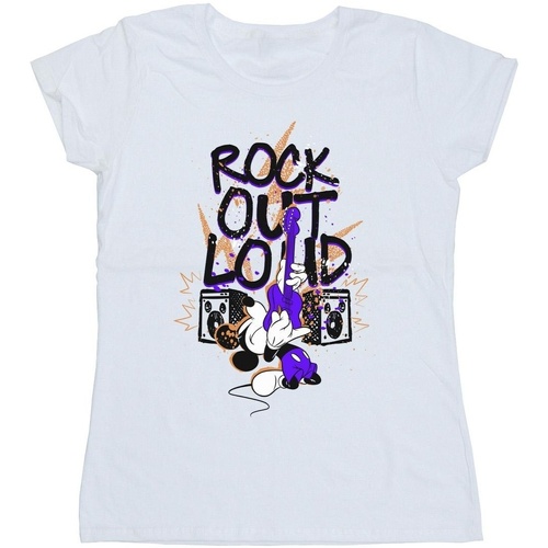 Vêtements Femme T-shirts manches longues Disney Mickey Mouse Rock Out Loud Blanc