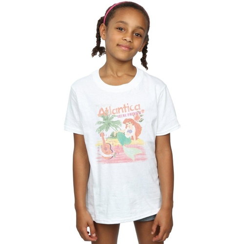 Vêtements Fille T-shirts manches longues Disney The Little Mermaid Greetings From Atlantica Blanc