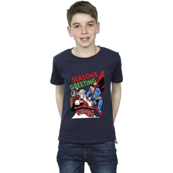 Vêtements Garçon T-shirts manches courtes Dc Comics Superman Santa Comic Bleu