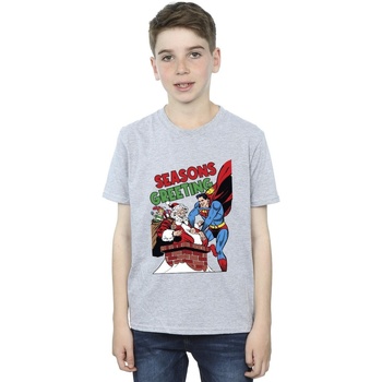 Vêtements Garçon T-shirts manches courtes Dc Comics Superman Santa Comic Gris
