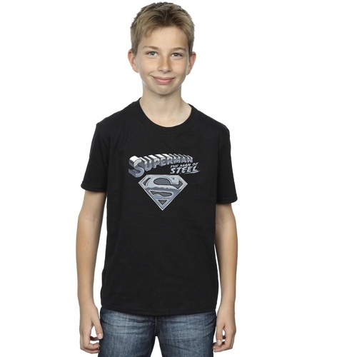 Vêtements Garçon T-shirts manches courtes Dc Comics Superman The Man Of Steel Noir