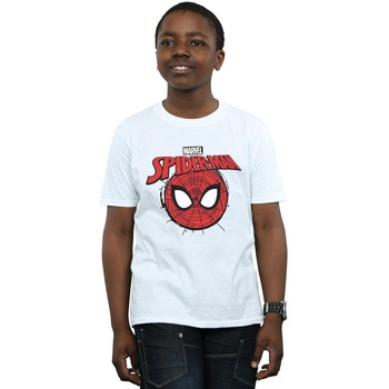Vêtements Garçon T-shirts manches courtes Marvel Spider-Man Logo Head Blanc