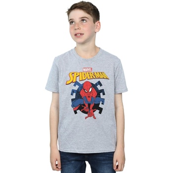 Vêtements Garçon T-shirts manches courtes Marvel Spider-Man Web Shooting Emblem Logo Gris