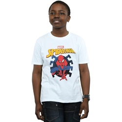 Vêtements Garçon T-shirts Pocket manches courtes Marvel Spider-Man Web Shooting Emblem Logo Blanc