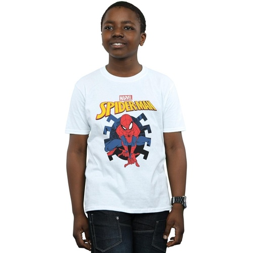 Vêtements Garçon T-shirts manches courtes Marvel Spider-Man Web Shooting Emblem Logo Blanc