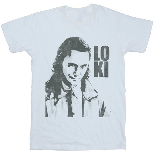 Vêtements Homme T-shirts manches longues Marvel Loki Head Poster Blanc