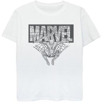 Vêtements Garçon T-shirts manches courtes Marvel Spider-Man  Logo Blanc
