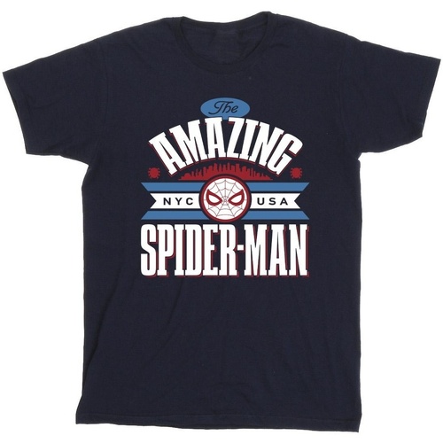 Vêtements Garçon T-shirts manches courtes Marvel Spider-Man NYC Amazing Bleu