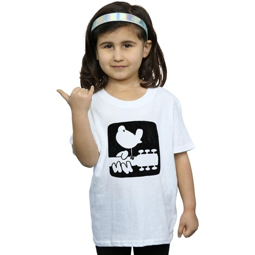 Vêtements Fille T-shirts manches longues Woodstock Guitar Logo Blanc