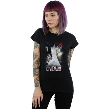 Vêtements Femme T-shirts manches longues Marvel Studios Captain America Civil War Poster Noir