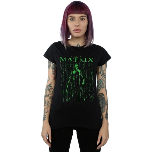 Vêtements Femme T-shirts manches longues The Matrix Neo Neon Noir