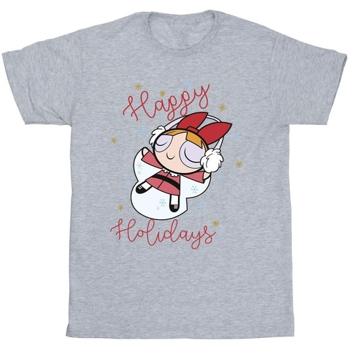 Vêtements Fille T-shirts manches longues The Powerpuff Girls Happy Holidays Gris
