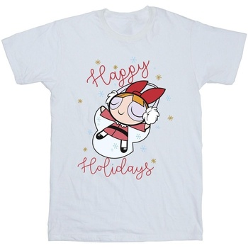 Vêtements Fille T-shirts manches longues The Powerpuff Girls Happy Holidays Blanc