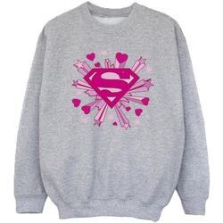 Vêtements Fille Sweats Dc Comics Superman Pink Hearts And Stars Logo Gris