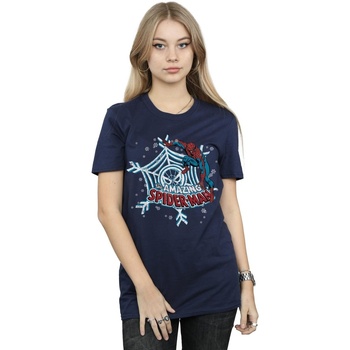 Vêtements Femme T-shirts manches longues Marvel Spider-Man Christmas Bleu