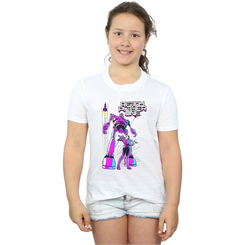 Vêtements Fille T-shirts manches longues Ready Player One Iron Giant And Art3mis Blanc