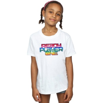 Vêtements Fille T-shirts manches longues Ready Player One Rainbow Logo Blanc