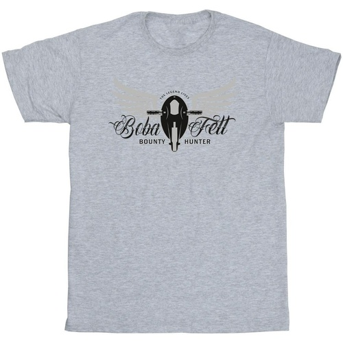 Vêtements Fille T-shirts manches longues Disney The Book Of Boba Fett Legend Lives Ship Crest Gris