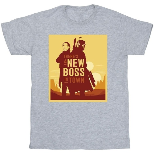 Vêtements Fille T-shirts manches longues Disney The Book Of Boba Fett New Boss Sun Silhouette Gris