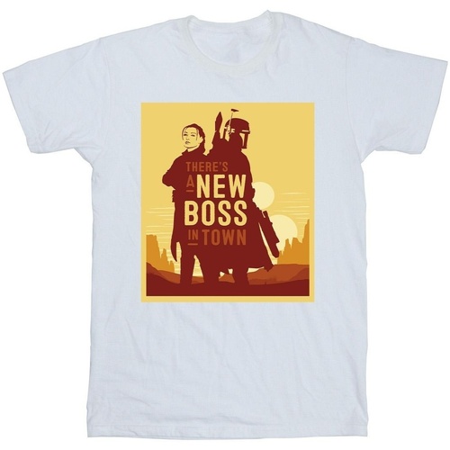 Vêtements Fille T-shirts manches longues Disney The Book Of Boba Fett New Boss Sun Silhouette Blanc