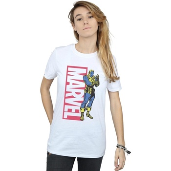 Vêtements Femme T-shirts manches longues Marvel Iron Man Pop Profile Blanc