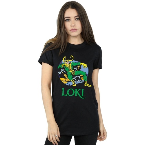 Vêtements Femme T-shirts manches longues Marvel Loki Throne Noir