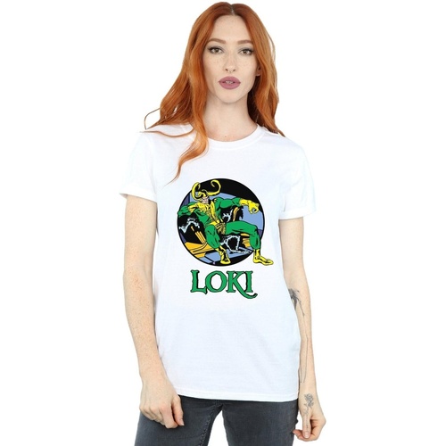 Vêtements Femme T-shirts manches longues Marvel Loki Throne Blanc