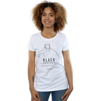 Vêtements Femme T-shirts manches longues Marvel Black Panther Long Live The King Blanc