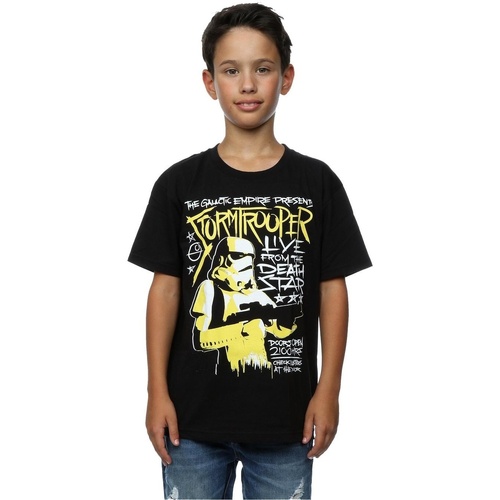 Vêtements Garçon T-shirts manches courtes Disney Stormtrooper Rock Poster Noir