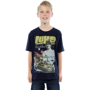 Vêtements Garçon T-shirts manches courtes Disney Luke Skywalker Rock Poster Bleu