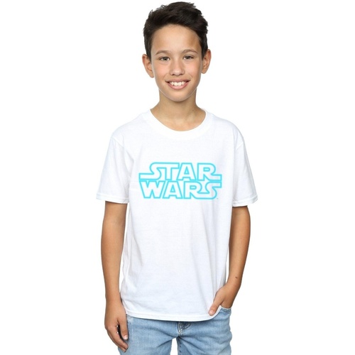Vêtements Garçon T-shirts manches courtes Disney Neon Sign Logo Blanc