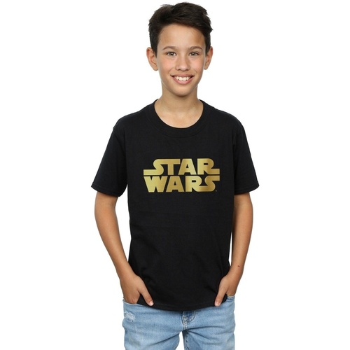Vêtements Garçon T-shirts manches courtes Disney Gold Logo Noir