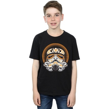 Vêtements Garçon T-shirts manches courtes Disney Stormtrooper Dia De Los Muertos Noir