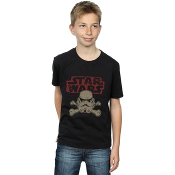 Vêtements Garçon T-shirts manches courtes Disney Stormtrooper Skull Logo Noir