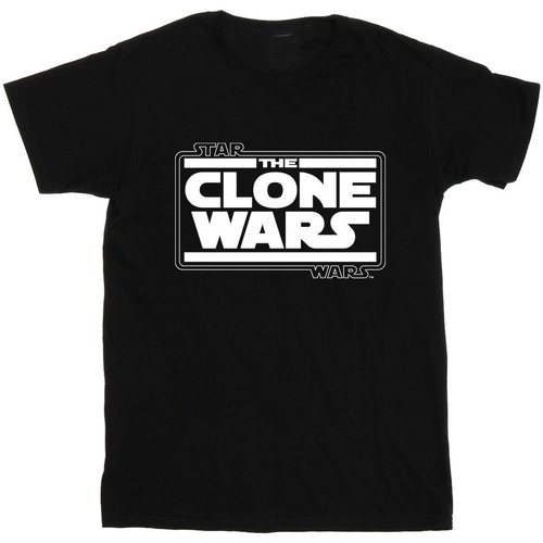 Vêtements Fille T-shirts manches longues Disney Clone Wars Logo Noir