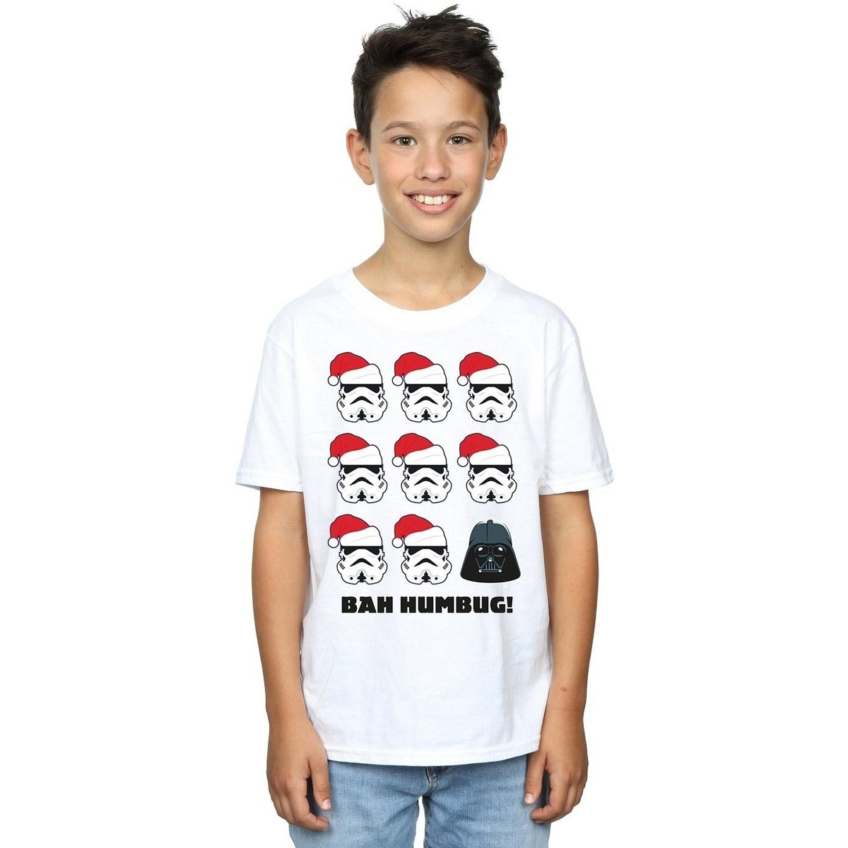 Vêtements Garçon T-shirts buttoned manches courtes Disney Christmas Humbug Blanc