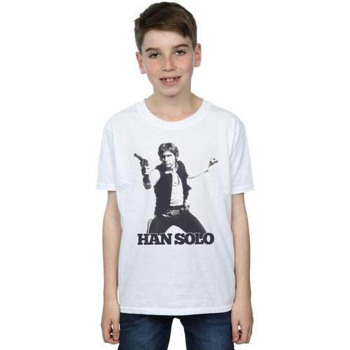 Vêtements Garçon T-shirts manches courtes Disney Han Solo Retro Photo Blanc